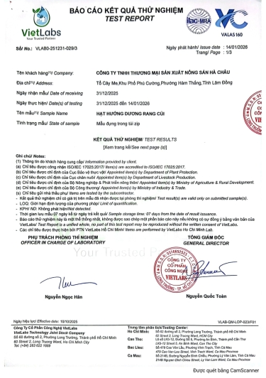 Ban test HLDD Hat Huong Duong