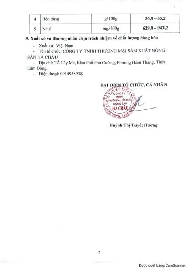 BẢN TỰ CÔNG BỐ HẠT BÍ RANG CỦI