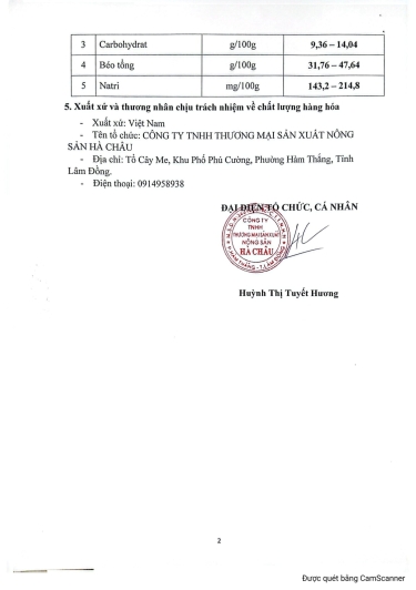 BẢN TỰ CÔNG BỐ  HẠT DƯA RANG CỦI NGUYÊN VỊ