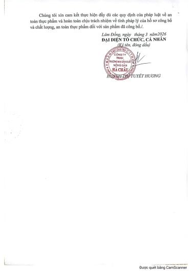 BẢN TỰ CÔNG BỐ HƯỚNG DƯƠNG NGUYÊN VỊ