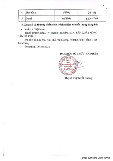 BẢN TỰ CÔNG BỐ HƯỚNG DƯƠNG NGUYÊN VỊ